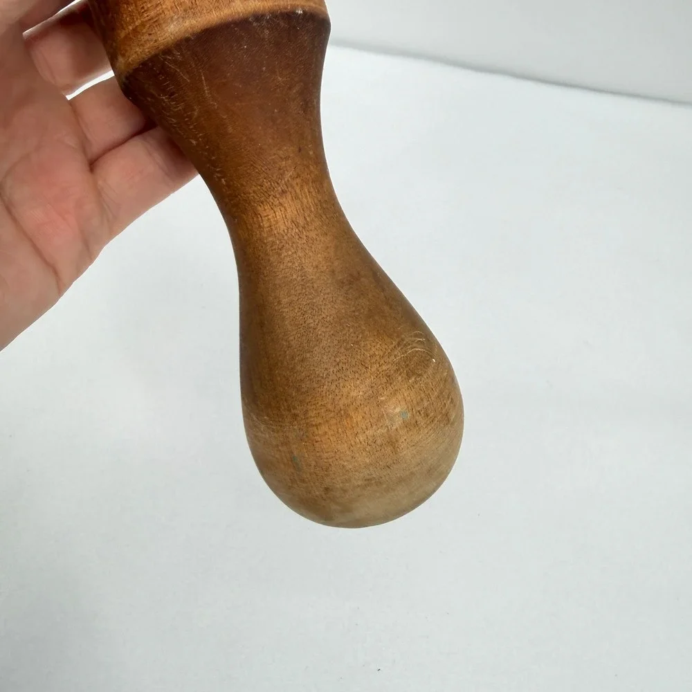 Vintage Primitive Wood Wooden Masher Pestle Grinder Kitchen Tool 10.5